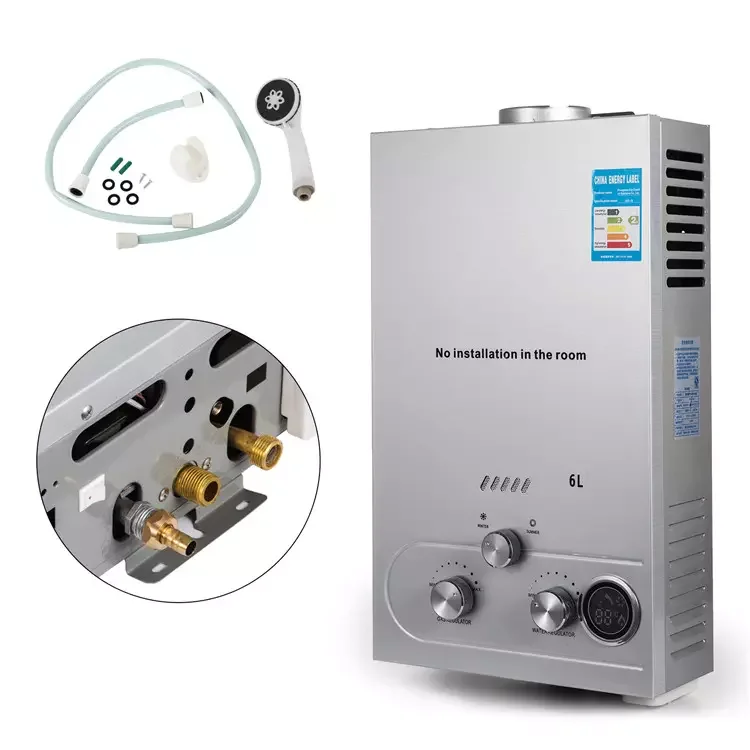 Scaldabagno a propano 12V per campeggio camper, geyser portatile per doccia esterna con flusso da 2,2 GPM