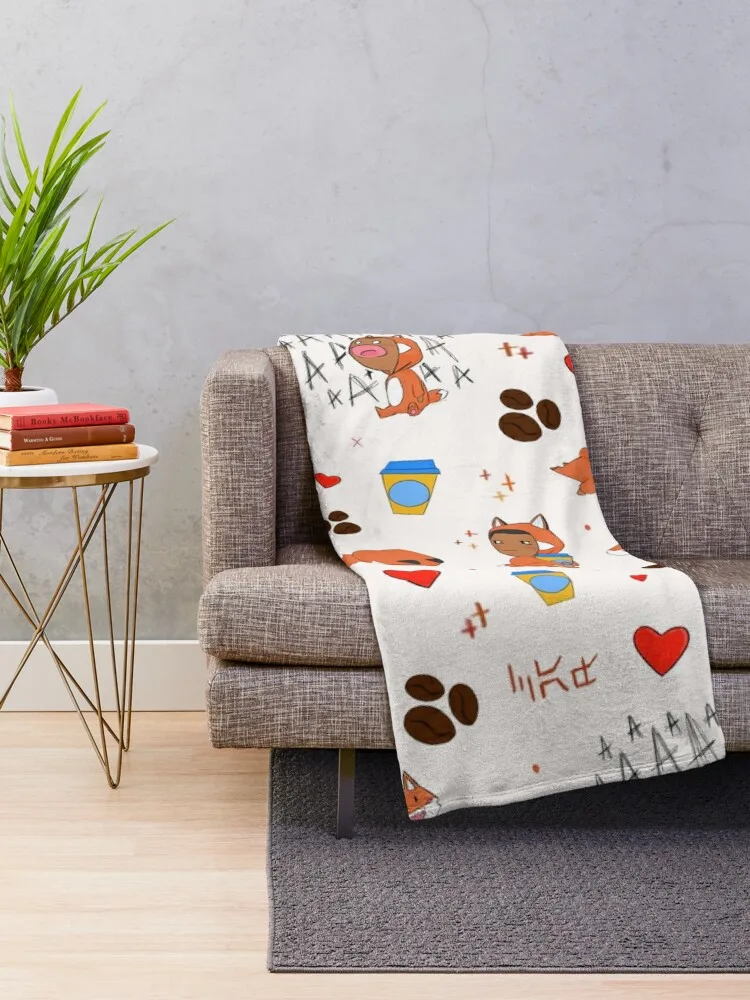 Fox N Caf Scatter Print Throw Blanket warm for winter blankets ands Blankets