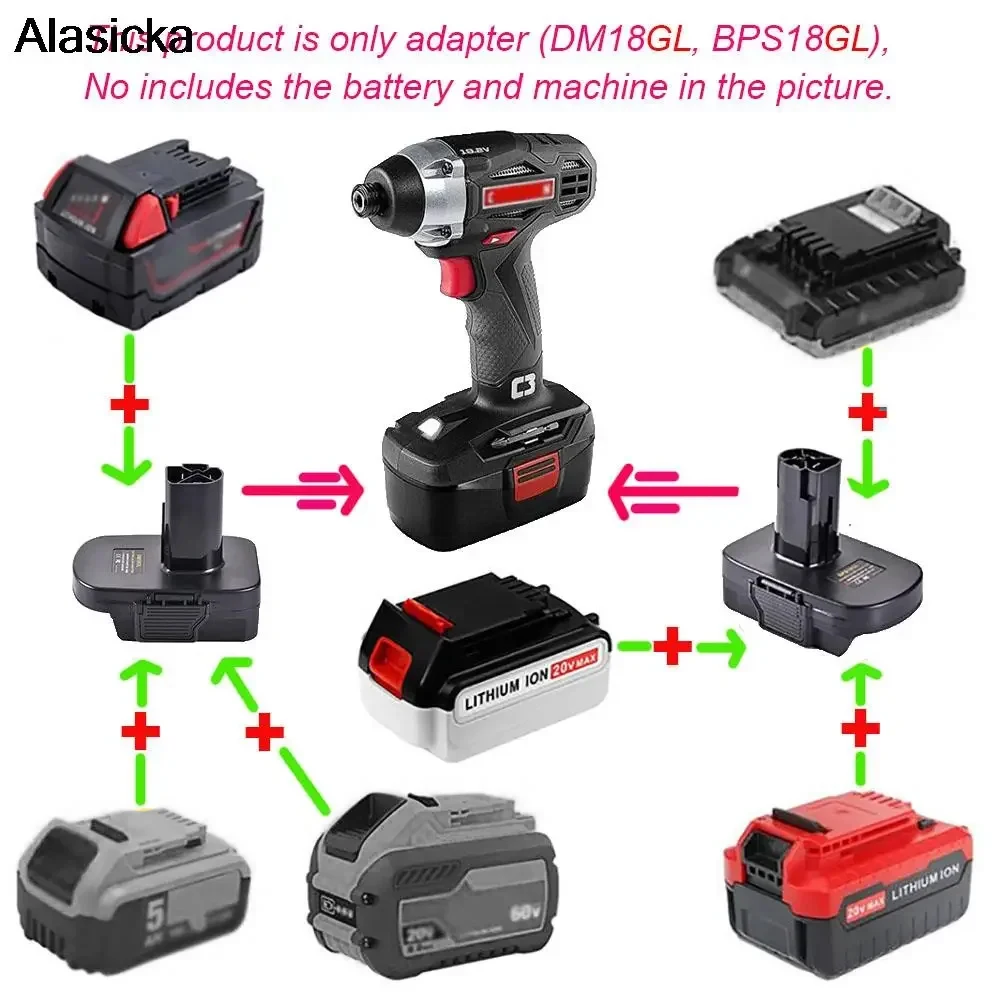 Adapter USB Charger DM18GL BPS18GL For DeWalt Milwaukee Black Decker Porter-Cable Stanley Li-ion Battery For Craftsman Tool