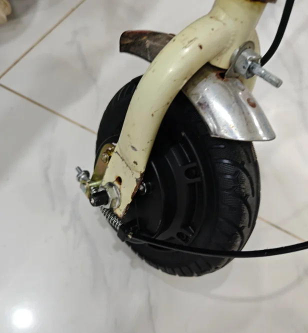8 Inch Brushless Hub Motor with Solid Tire & Drum Brake, 24V/36V/48V 350W, Replacement Motor for Electric Scooter & E-Bicycle