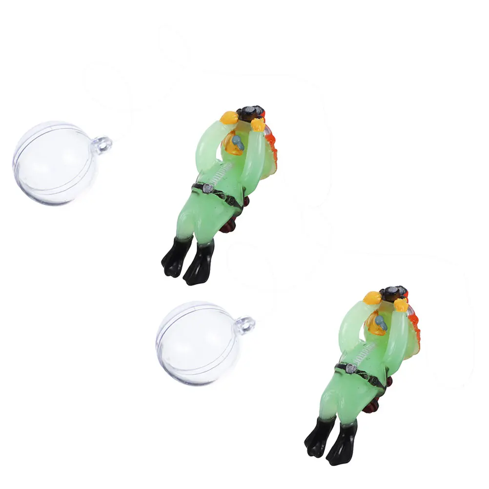 

2 Pcs Diver Ornaments Aquarium Floating Decor Fish Tank Decorations Accessories for Scene Glass Aesthetic
