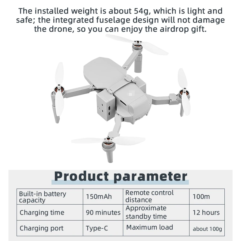 BRDRC Airdrop system for DJI Mini 4K/Mini 2/SE/Mavic Mini Drone Airdrop Air Drop System Thrower Fishing Bait Gift Throw Deliver