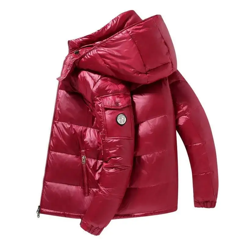 New Shiny No Wash For Short Couples, Fashionable Trendy Retro Style, Loose And Thick White Duck Down Jacket