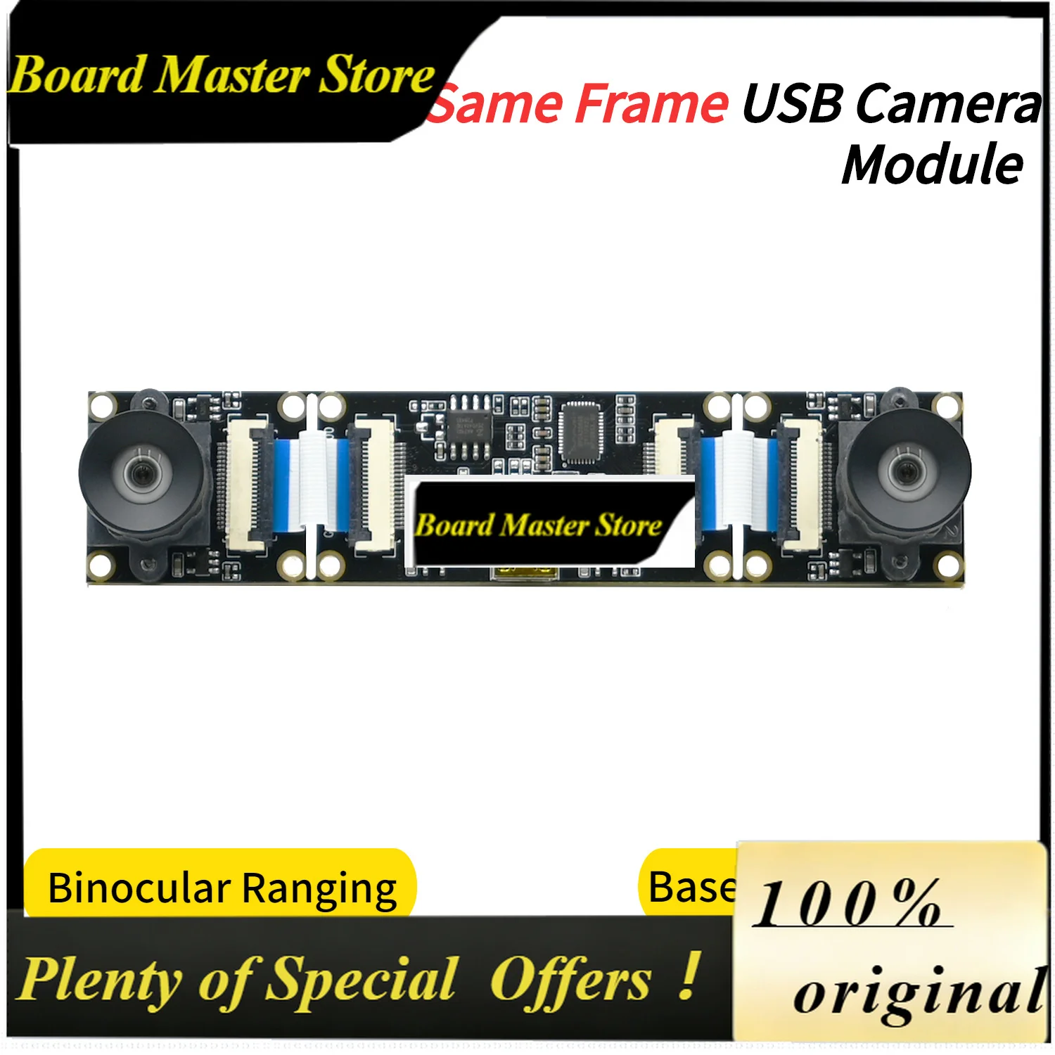 BoMaS3D Stereo VR USB Camera Module 720P Dual Lens,2560x720 30fps,Synchronized Same Frame,Baseline Adjustable,For Win/Linux