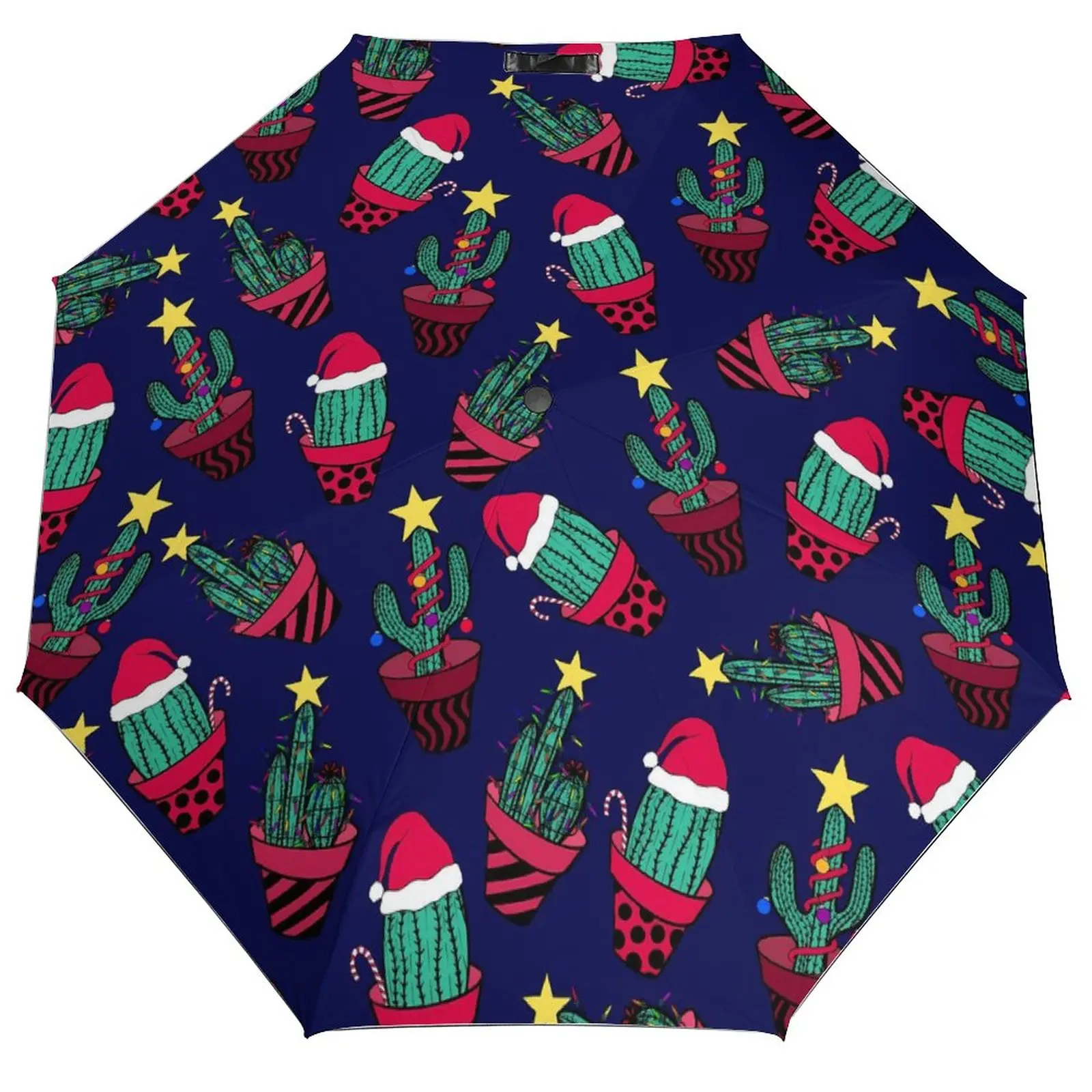 

Милый зонтик с принтом кактуса, елка, рождественская оптовая продажа, зонт с защитой от ультрафиолета, автоматическая роспись, портативный зонт от солнца