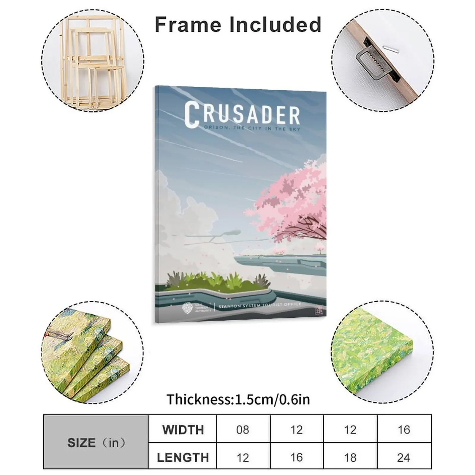 Crusader Orison Platforms Star Citizen Fan Art Canvas Painting Cinema Living Room Wall Plaque Framed Wall Paintings