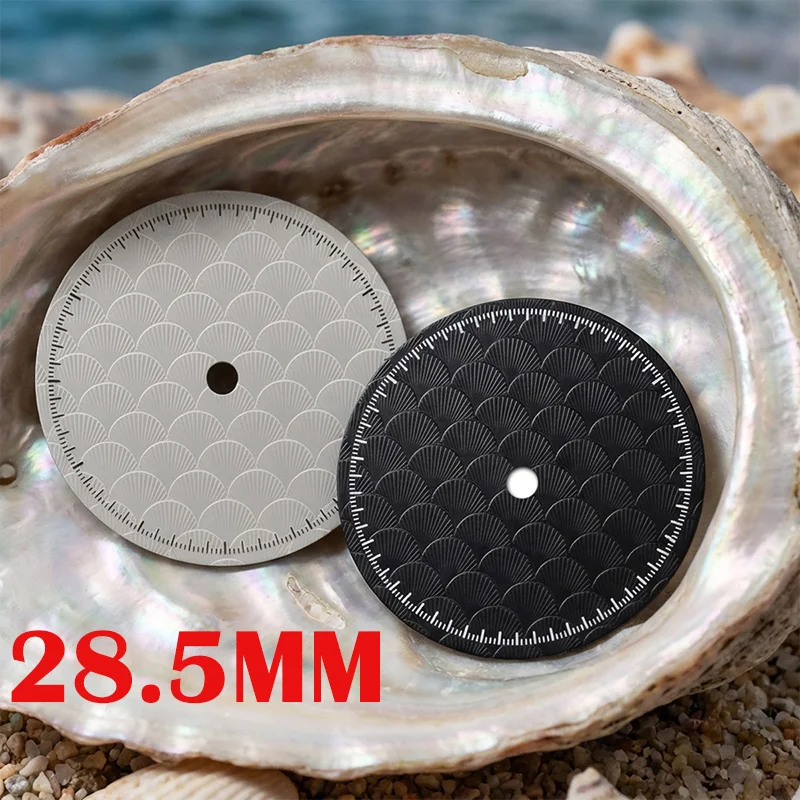 28.5mm Shell Pattern Watch Dial For Seiko NH38/36/35/4R35 For Miyota8215 ETA2836 Automatic Movement Fish Scale Surface Parts