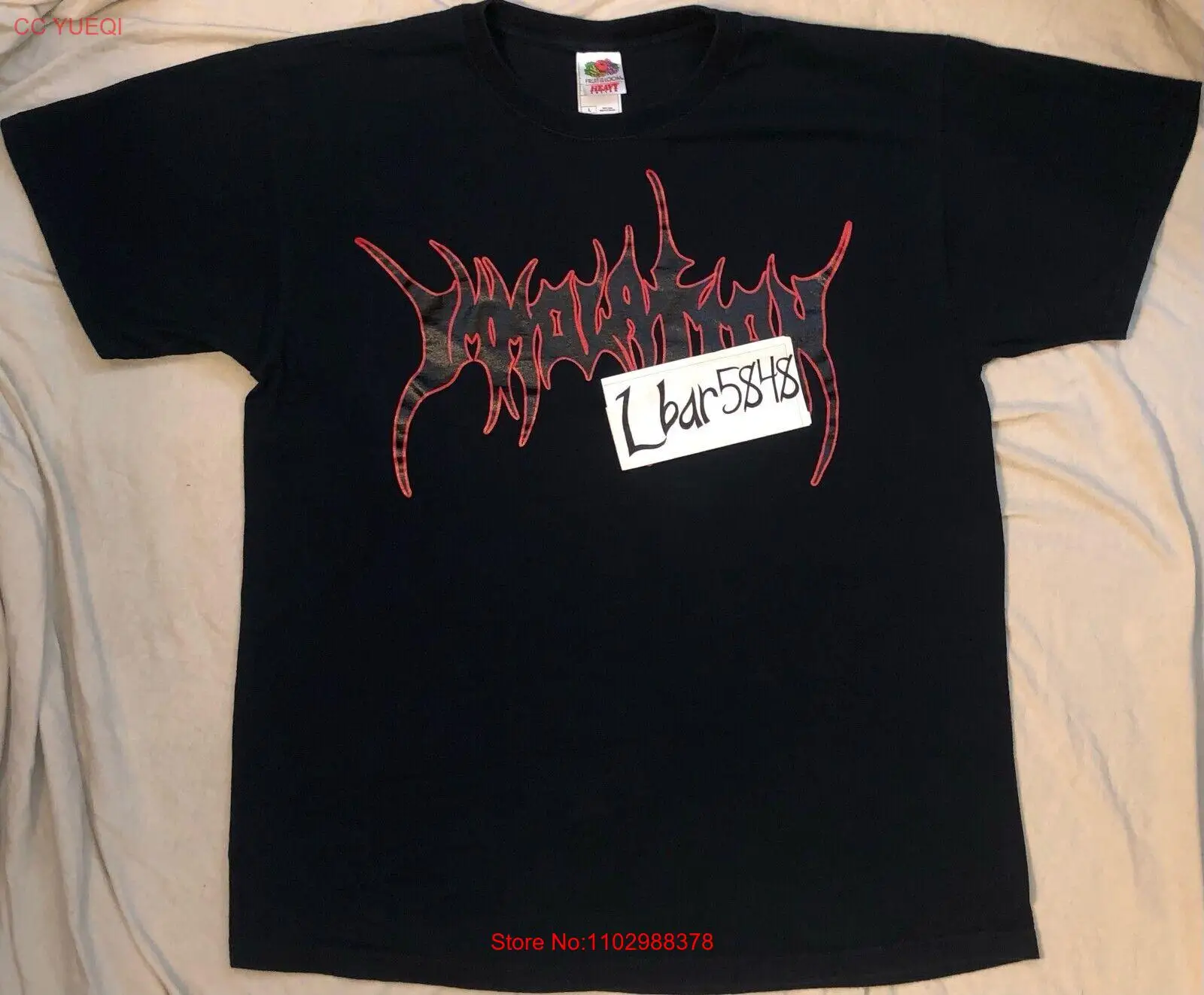 Immolation - Логотип (черная с красной каймой) рубашка винтажная редкая