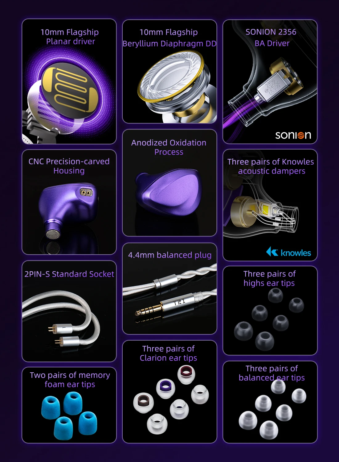 TRI-Auriculares híbridos com cancelamento de ruído, I3, MK3, IEMS, Planara + BA + DD, Monitor intra-auricular, Auriculares com fio, HIFI, Esporte, Gaming Headset, 0,78mm