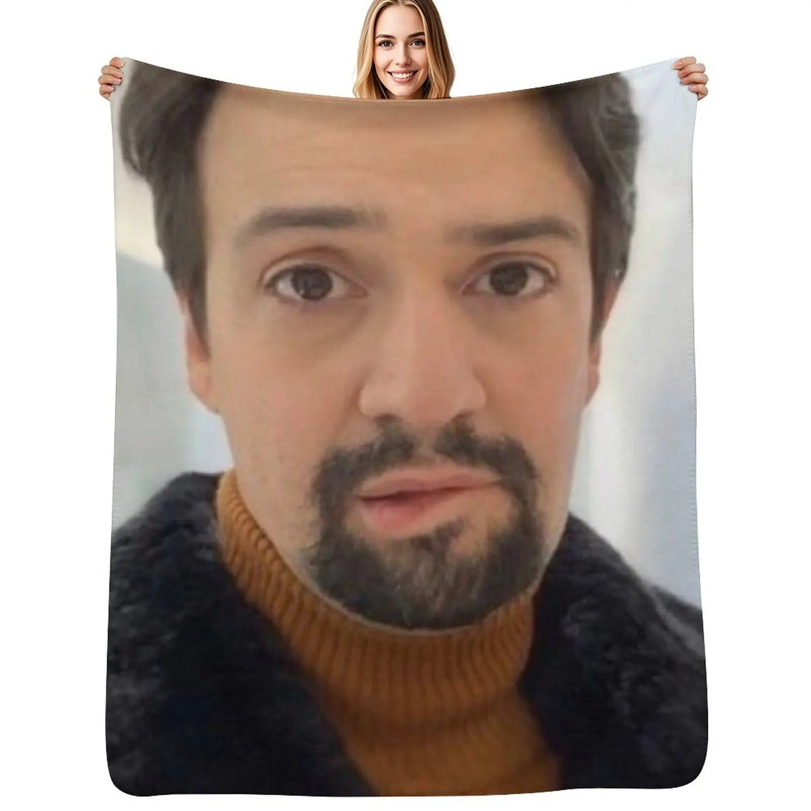 

manuel miranda lip bite meme Throw Blanket cosplay anime Flannels Heavy Fashion Sofas Blankets