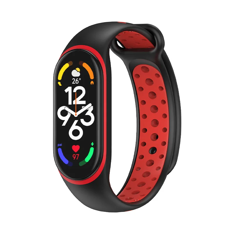 110 Uds correas de reloj para Xiaomi Mi Band 5 6 7 pulsera de silicona correa deportiva de repuesto para Miband 7 6 5 Correa