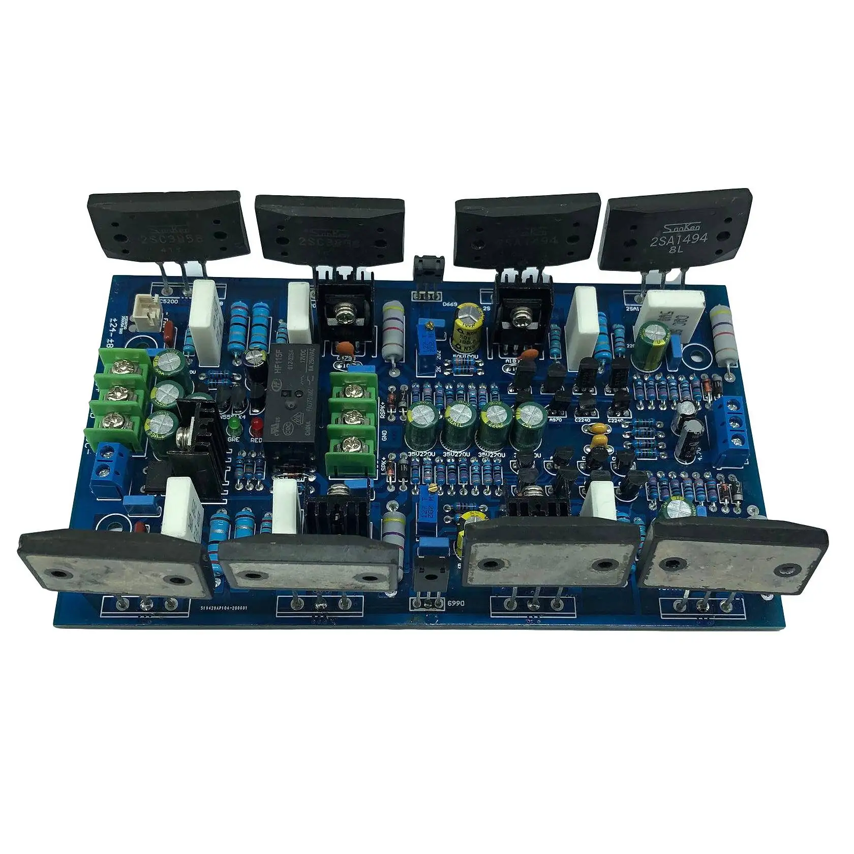 YJ00180-Sanken Tubo 2SA1494/2SC3858 300W + 300W Placa amplificadora de potência de áudio digital de canal duplo de alta potência