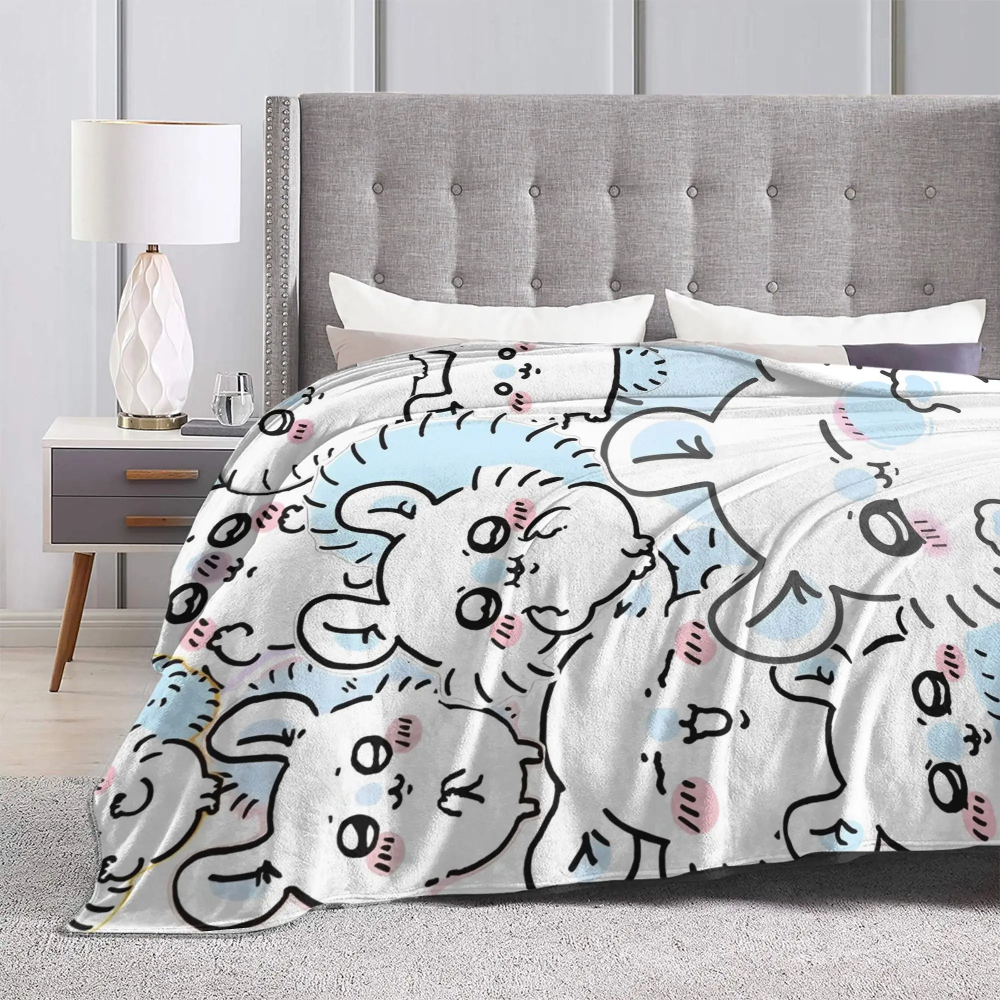 لطيف Momonga C-Chiikawa البطانيات المخملية الشتاء المحمولة سوبر لينة رمي البطانيات للسرير السفر الفراش يلقي #4