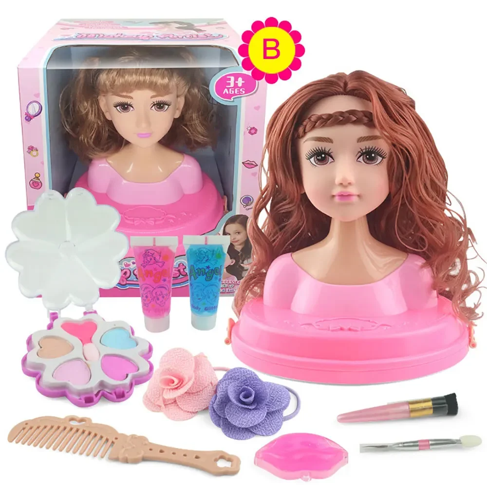 Bambole Styling Testa Trucco Pettine Giocattolo per capelli Set di bambole Fai finta di giocare Principessa Spogliatoio Gioca a giocattoli per bambine Apprendimento del trucco