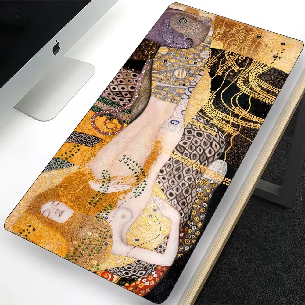 The Kiss Gustav Klimt Large Gaming Mouse Pad Computer Mousepad PC Gamer Laptop Mouse Mat Office Mausepad Keyboard Mat Desk Pad