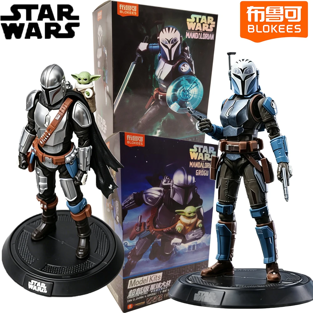 genuine-blokees-star-wars-action-figures-din-djarin-grogu-bo-katan-kryze-posable-model-kits-collect-toys-kids-hobbies-gifts