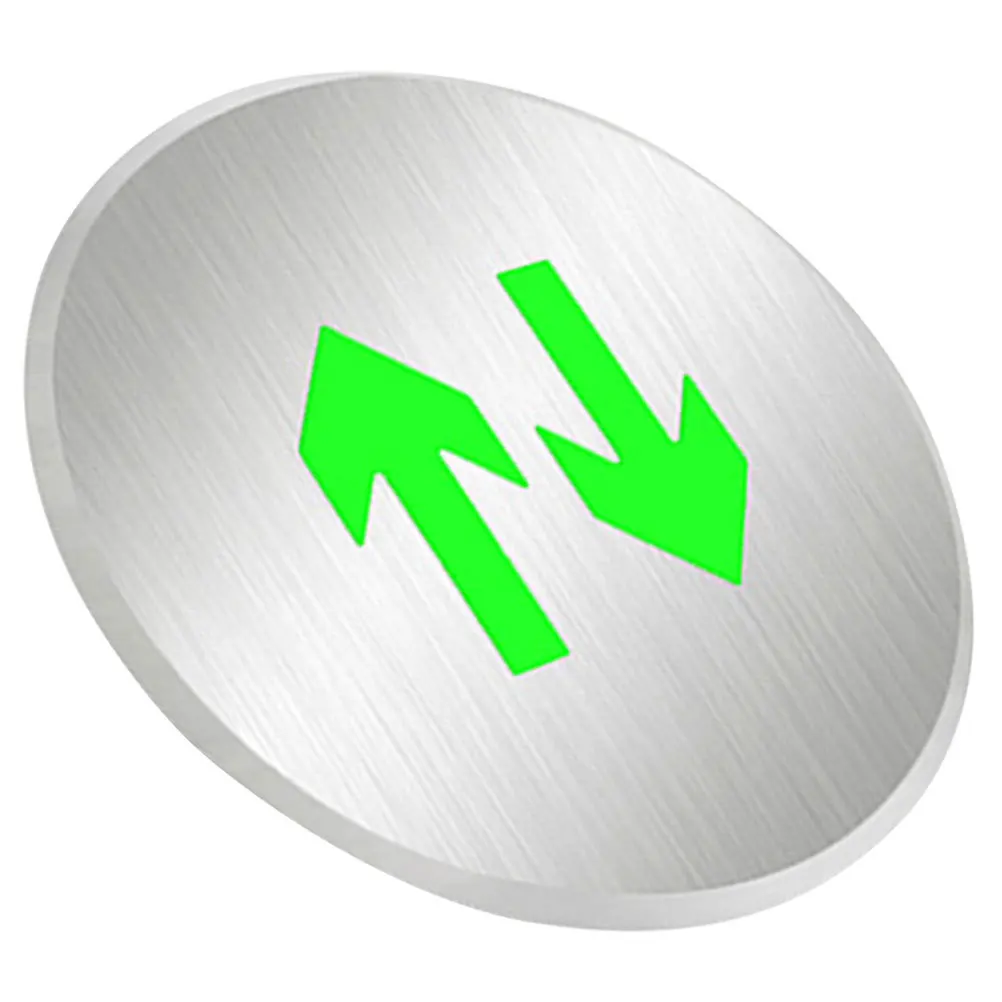 Señal luminosa de salida de emergencia, indicador de suelo de flecha direccional doble de acero inoxidable, visibilidad nocturna, lucha contra incendios