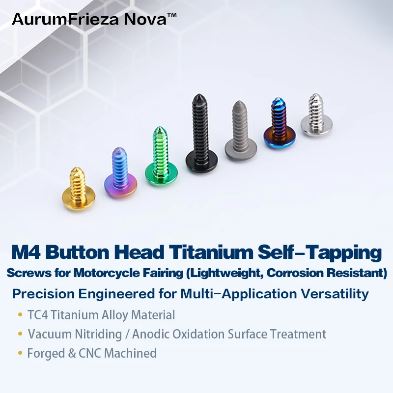 

M4 Button Head Titanium Self-Drilling Screws - High Strength, Lightweight, Corrosion Resistant (for Motorcycle/Automotive)