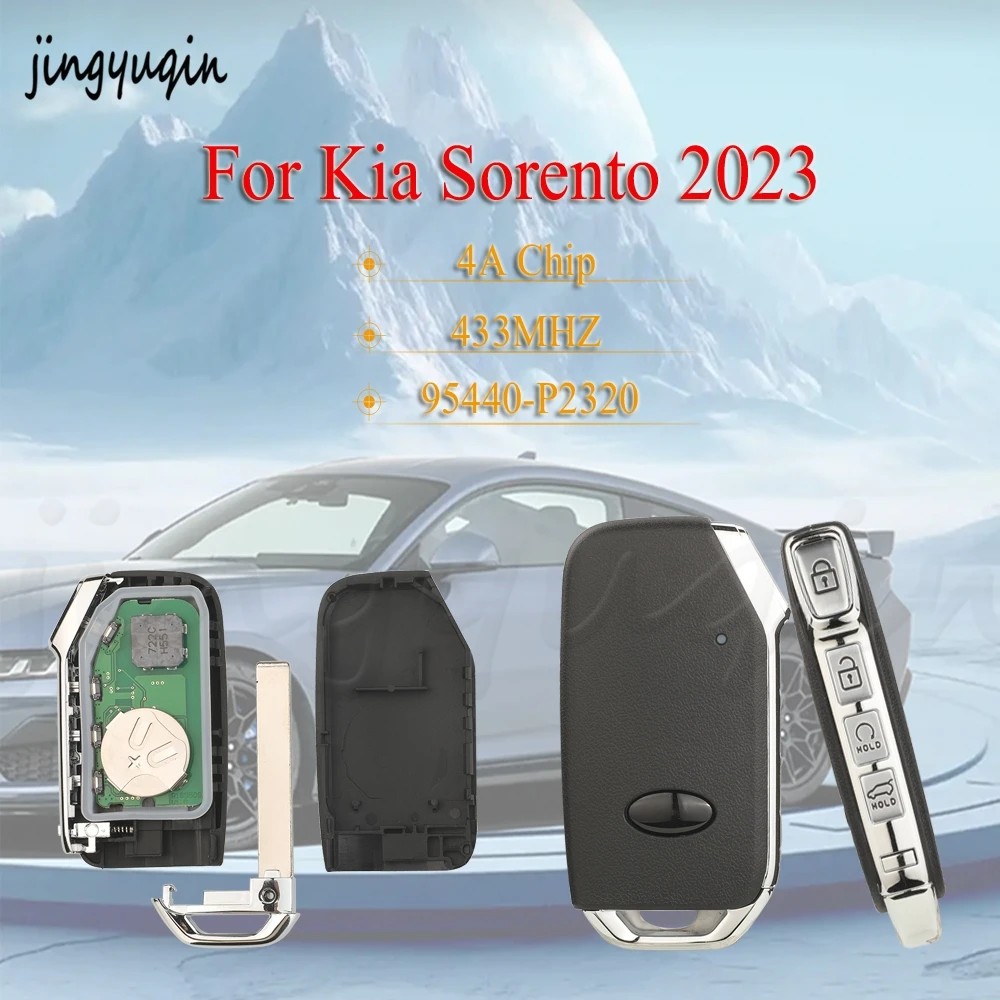 

jingyuqin 4 кнопки 433 МГц 4aChip для Kia Sorento 2023 FCCID: 95440-P2320 смарт-карта пульт дистанционного управления автомобильный ключ соответствующий прочный