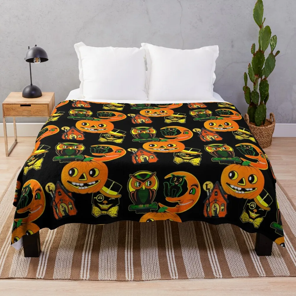 

Vintage Halloween Decorations Throw Blanket Tourist Picnic Furry wednesday christmas gifts Blankets