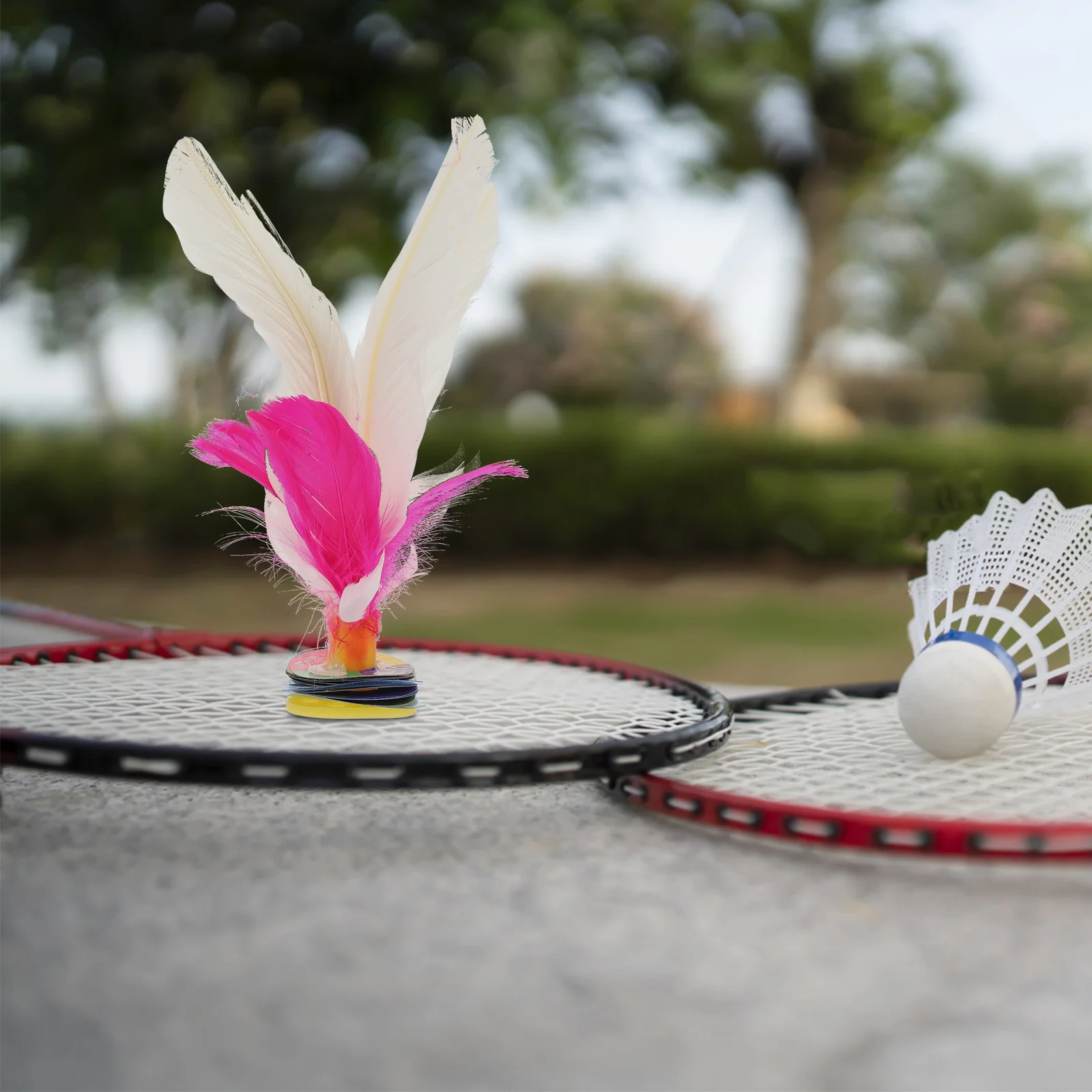 6 Pcs Goose Shuttlecock Traditional Chinese Kick Toy for Kids Adults Fitness Game 17cm White Outdoor Indoor