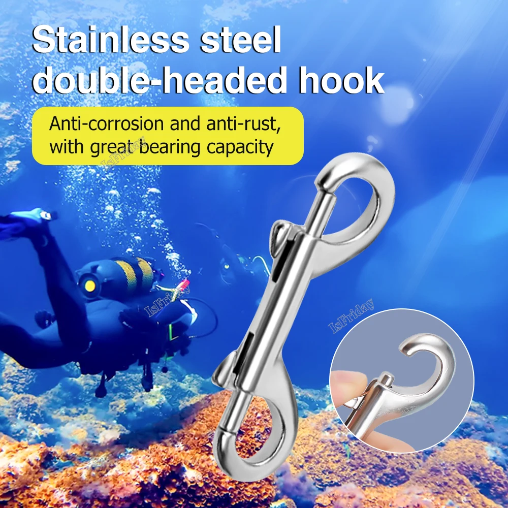 Scuba Diving Stainless steel egg Quick Link Carabiner Double Ended Bolt 65mm 90mm 100mm 110mm Snap Hook Clip