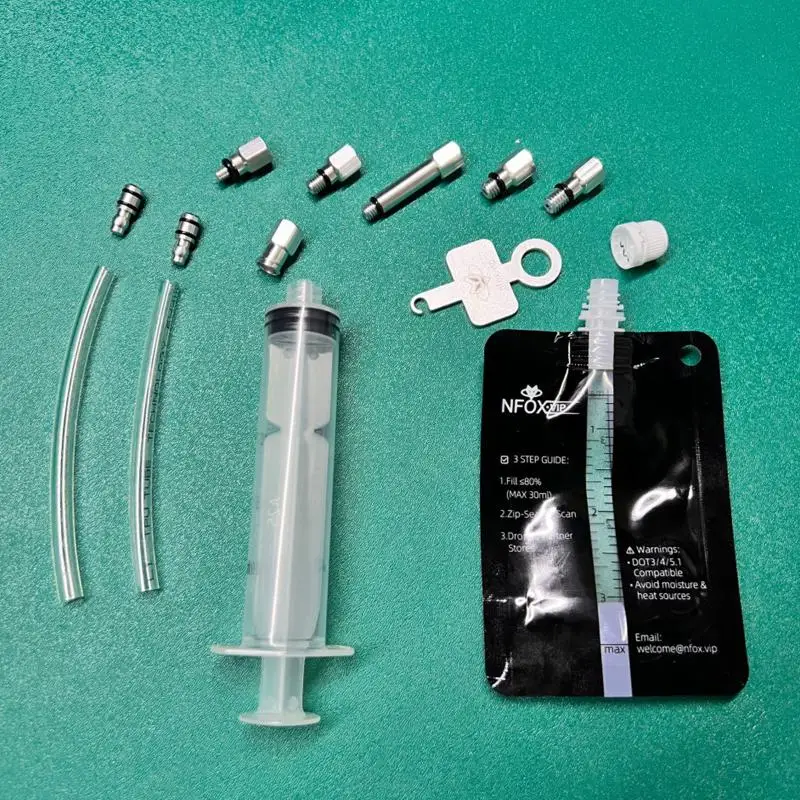 (BF06)Aluminium Oil Change Tool 14-piece Set Is Suitable For Bicycle Electric Scooter Hydraulic Brake Oil Disc Oil Brake Exhaust