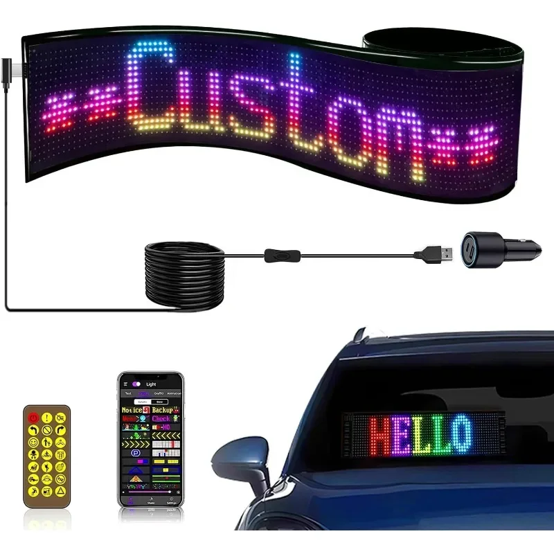

23.4in Car Devil Eyes Light Led Soft Screen DIY Colorful Car Windshield Dynamic LED Smart Phone Waterproof IP44 App Control