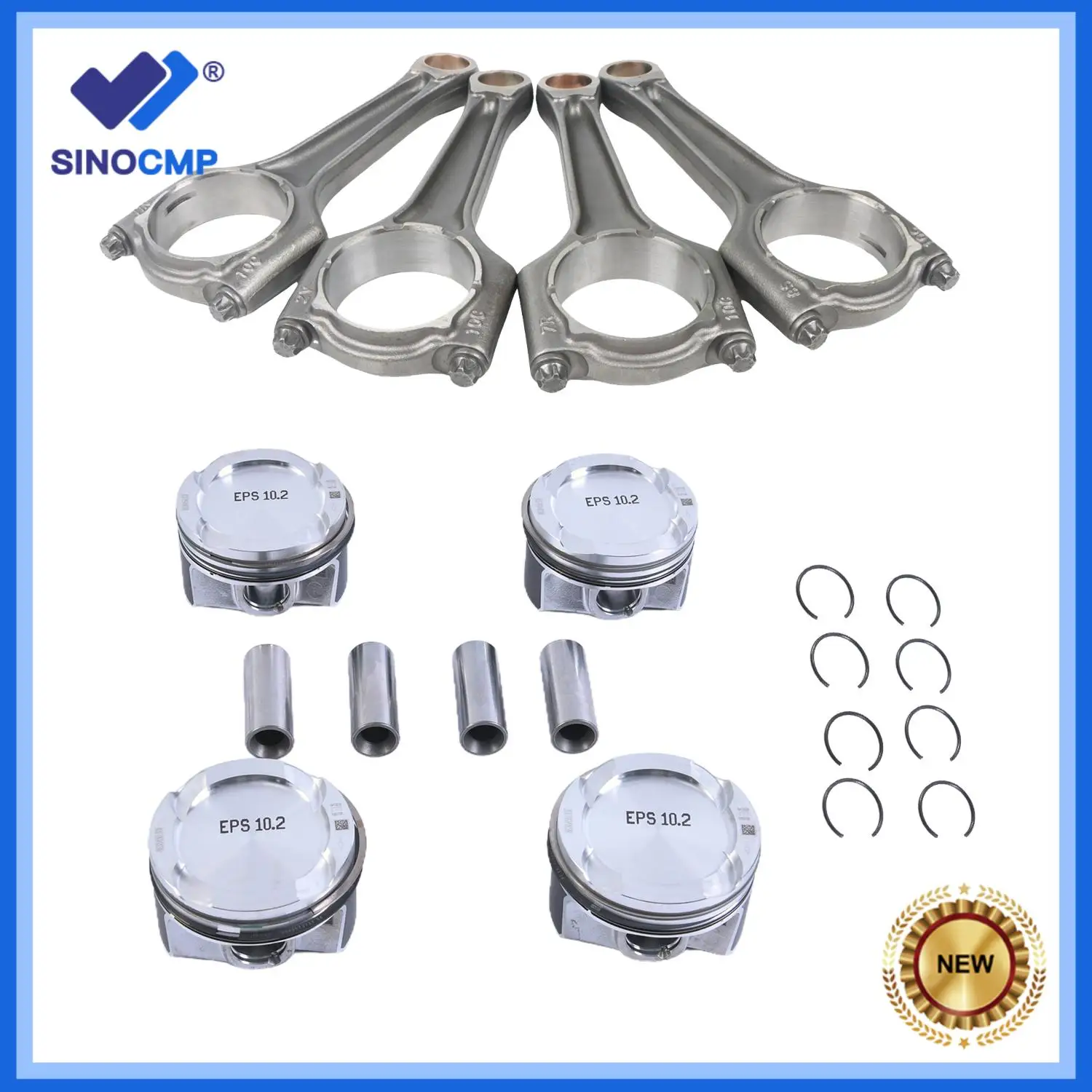 

4pcs Pistons & Rings & Connecting Rod Kit 11259468870 11248623418 For BMW 320i Mini Cooper S F30 F56 G20 G30 B48 X1 X2 X3 2.0T