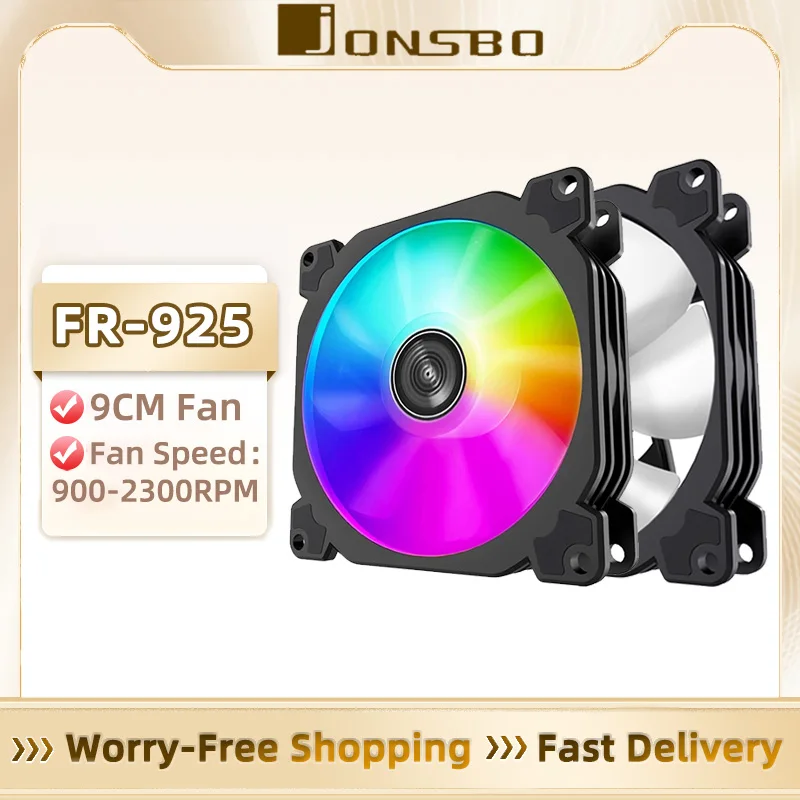 Jonsbo FR-925 92mm PC Case Fan High Air Volume ARGB Light Effect Case Fan PWM CPU Cooling fan For Small PC Case Radiator