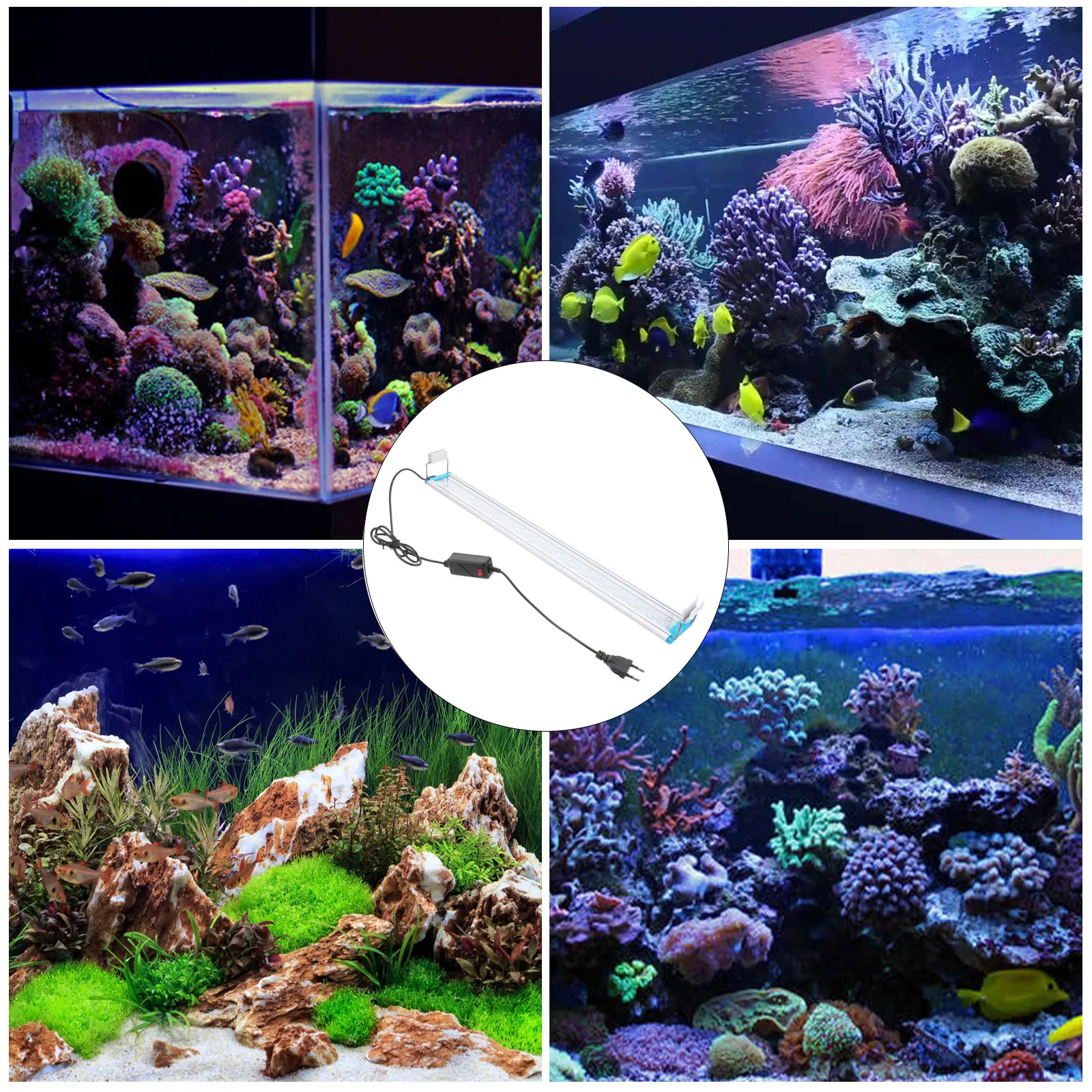 

1Pcs Aquarium LED Light for Fish Tank Plant Growth Strong Wear-Resistant Waterproof Lamp with Side Buckles Easy Clean High