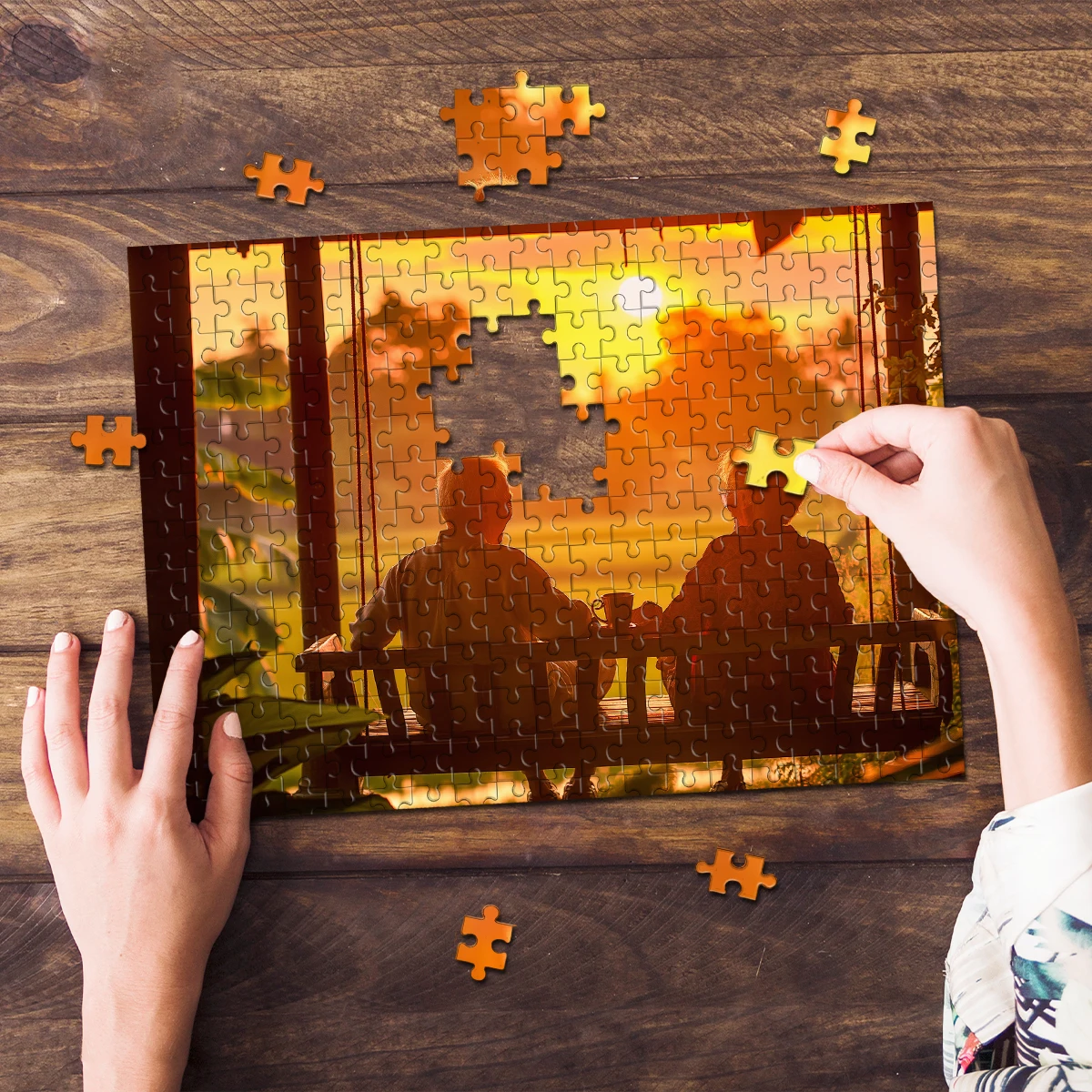 35/300/500/1000pcs Personalized Custom Photo Puzzle couple photos Unique Gift For Dad Mom Mother's Day