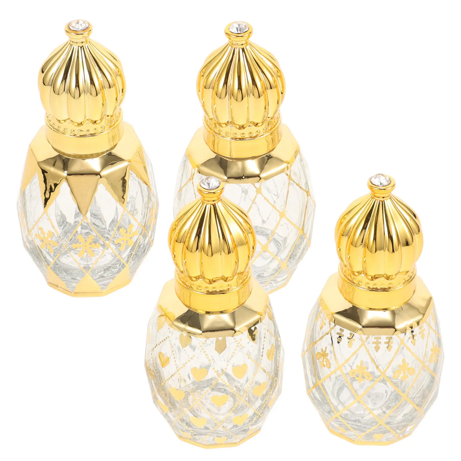 

Набор из 4 пустых флаконов для духов с роликовым аппликатором, маленькие стеклянные емкости для эфирных масел, ароматов, жидких косметических средств, тоников и лосьонов