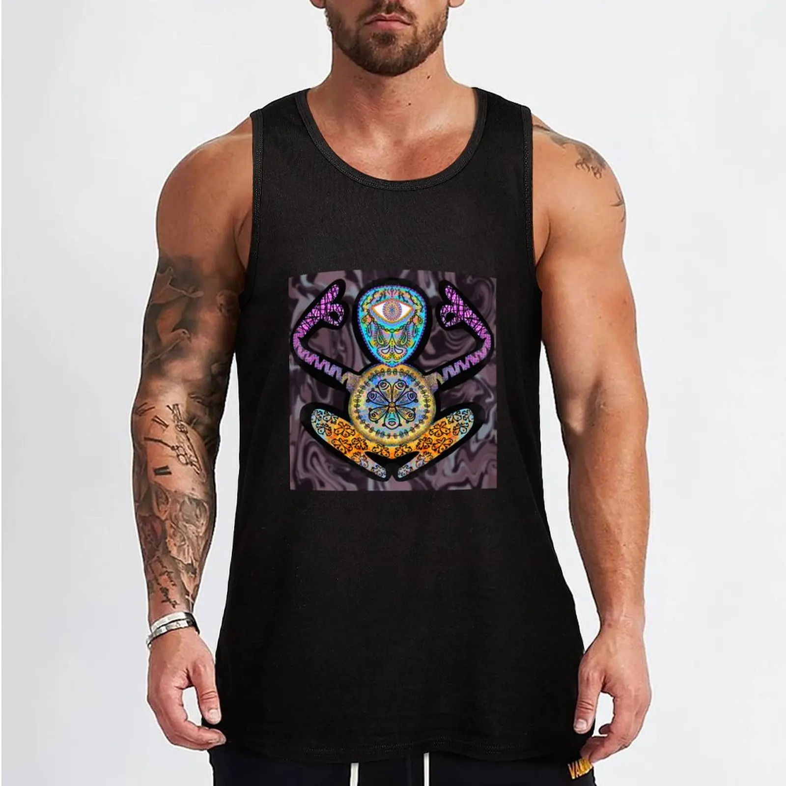 Meditation Botryllus art 3 Tank Top Men's clothes sleeveless gym shirt man fitness