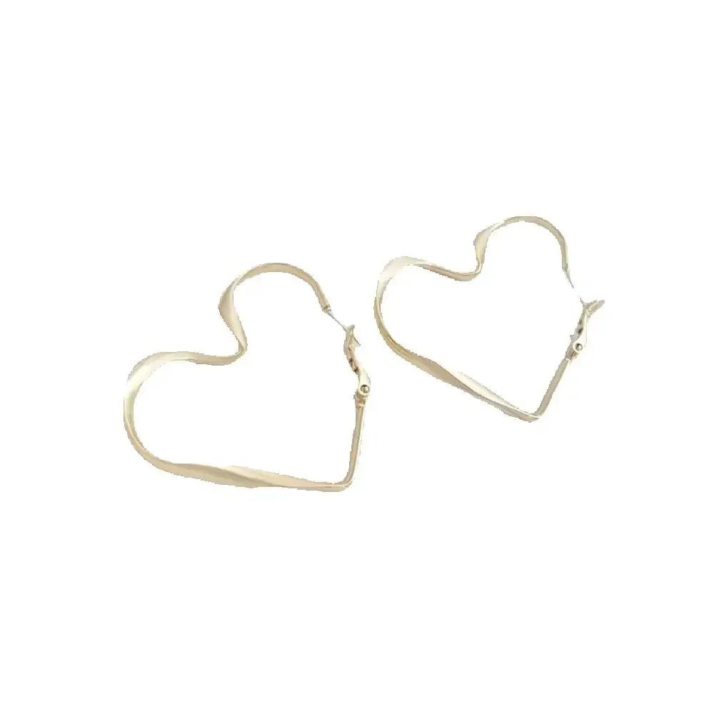 

14K Gold Fashion Twisted Ribbon Heart-shaped Earrings 925 Silver Needle Love Spring Buckle Ear Pin Ear Accessories E258