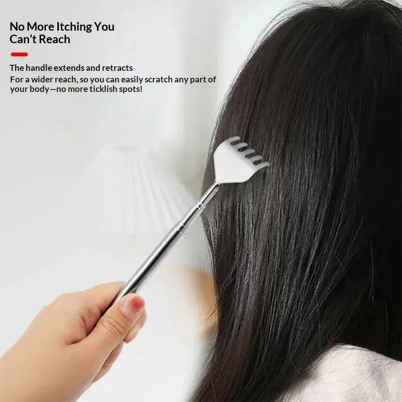 3Pcs Telescopic Back Scratcher Stainless Steel Portable Pen Style Retractable Itch Relief Tool Smooth Claw For Home Travel