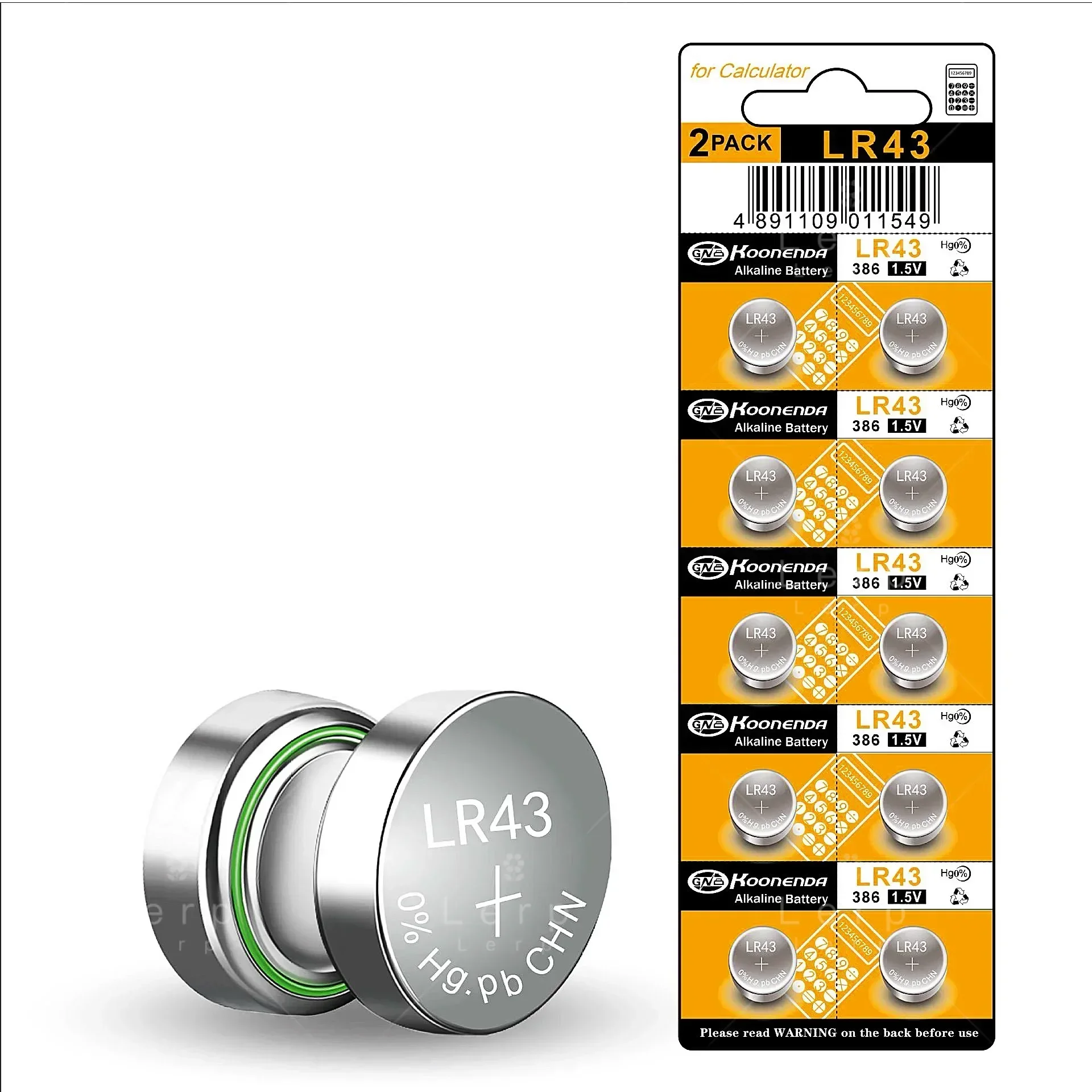 AG12 Botão Bateria para Controle Remoto Eletrônica, LR43W, 386A, Bateria Do Relógio, 1.5V