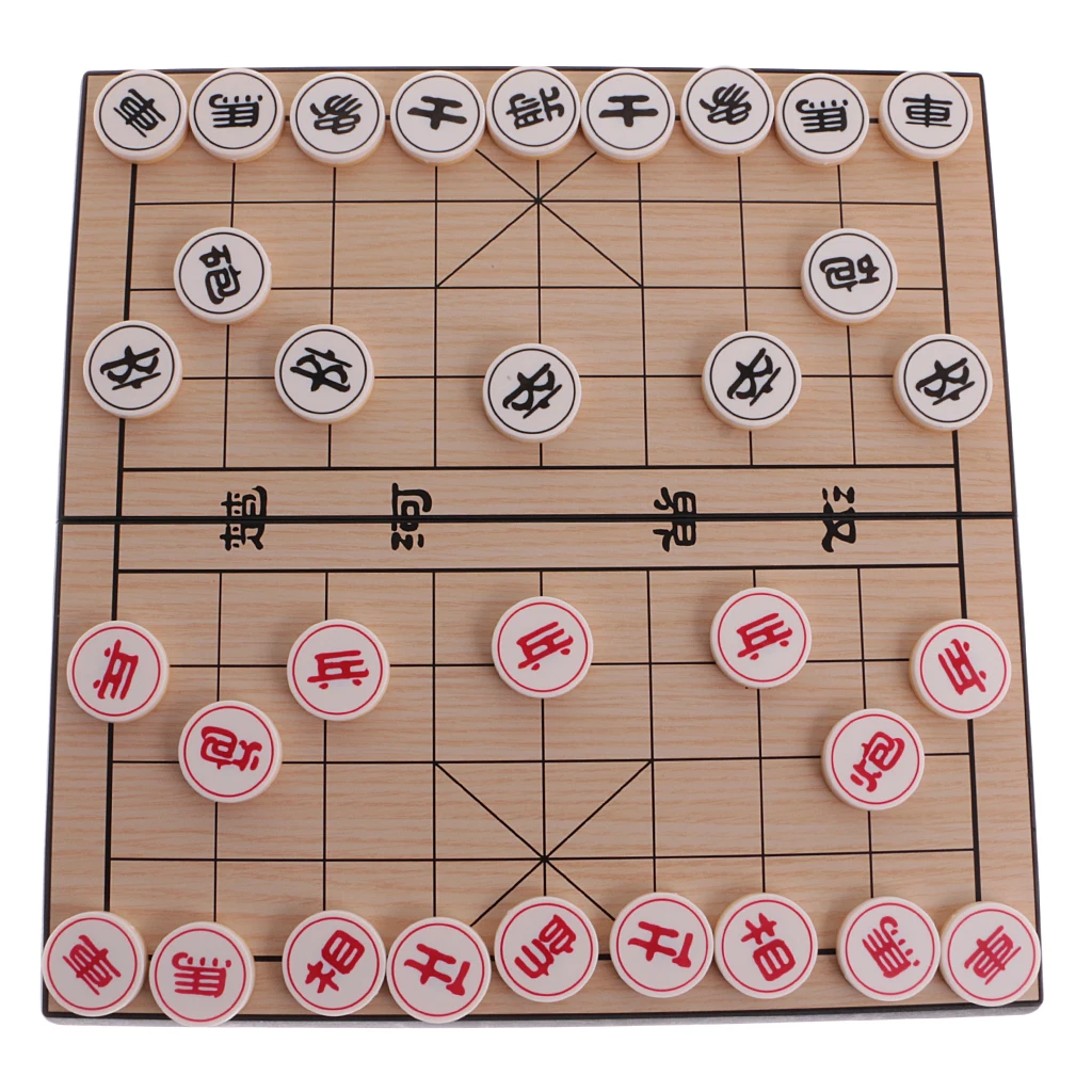 

Xiang Chinese Chess Folding Magnetic Board Game Decorative Brown Plastic for Family and Friends