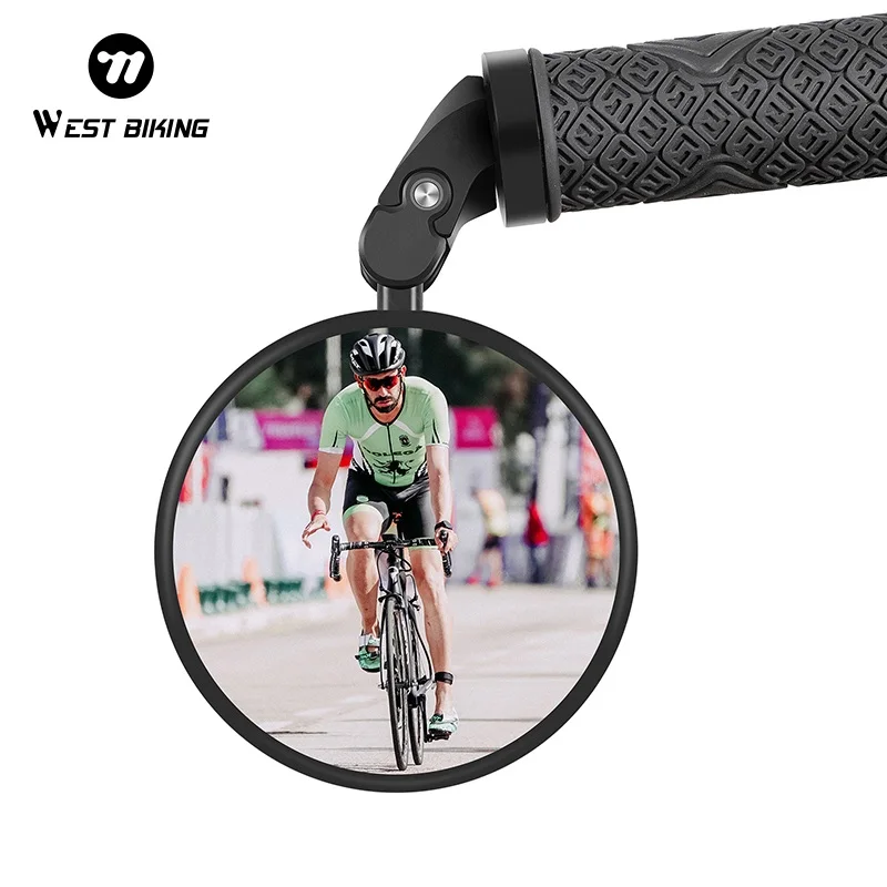 

WEST BIKING Bicycle Rearview Mirror 360° Rotation Adjustable Bike Mirror HD Convex Bike Bar Ends Mirror Cycling Accessories