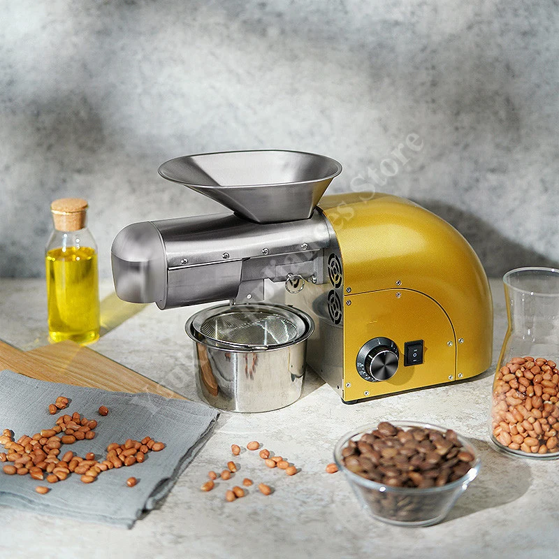 Oil Press Automatic Intelligent Household Stainless Steel Hot Cold Oil Extraction Machine Temperature Control Sesame Oil Peanut