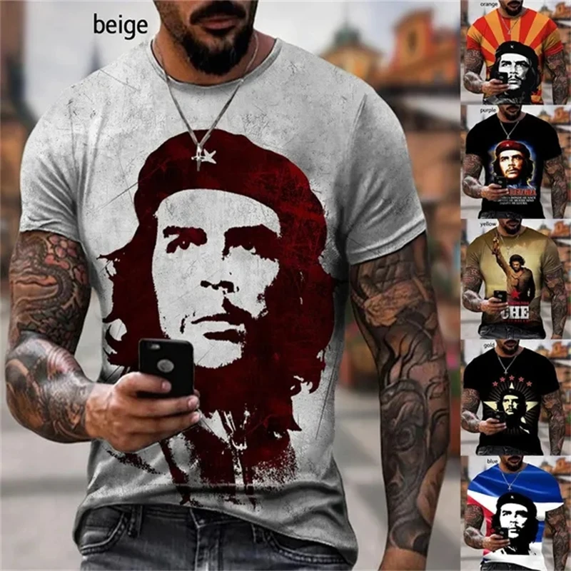 Hot Sale Summer New Fashion Che Guevara Retro 3D Printing T-shirts Men'swomen's Casual Harajuku Top Short-sleeved Tshirt Tees