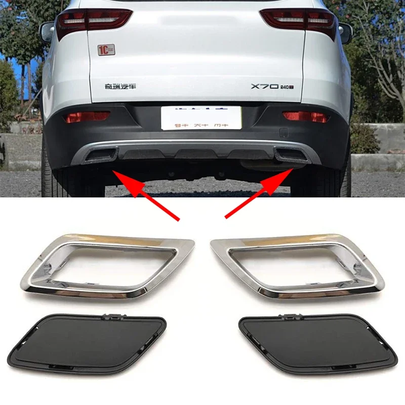 

Auto Rear Left or Right Tail Pipe Bright Strip Decorative Cover For Chery Jetour X70 X70S 2018 2019