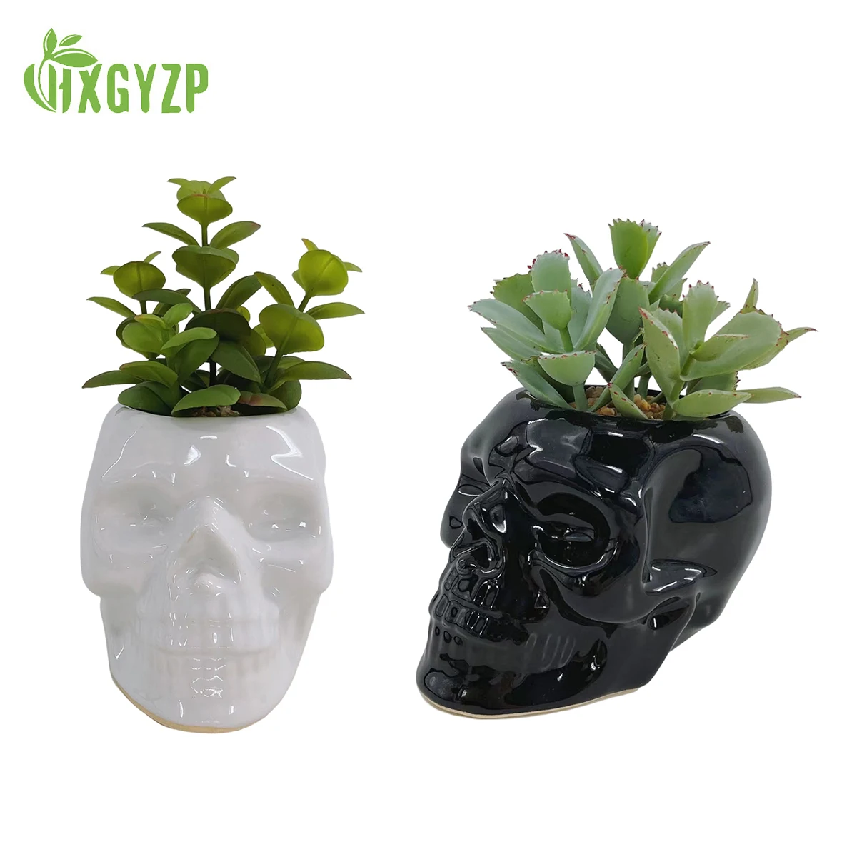 HXGYZP Fake Plants Artificial Succulents In Pots Skull Potted Plant For Home Indoor Outdoor Decor Gifts Halloween Decoration