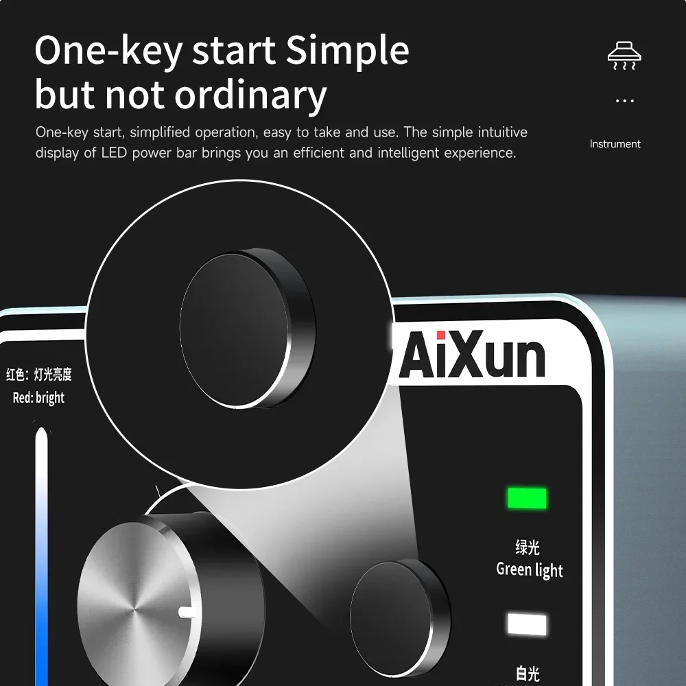 AIXUN ES02 Fume Extractor Desktop Smoke Purifier Efficient Purification Smoking Instrument With LED Light Repair Exhaust Fan