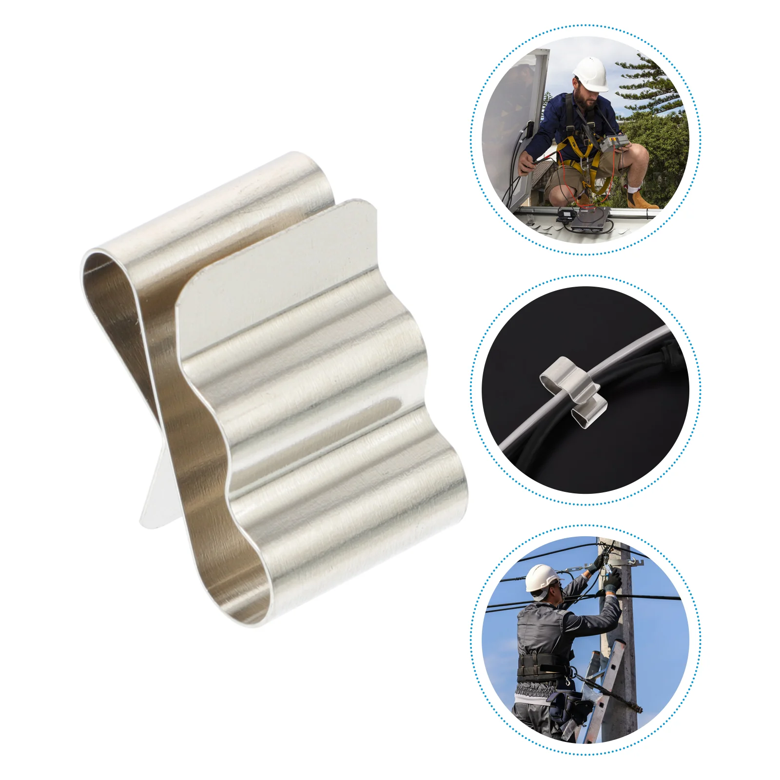 

50 Pcs Photovoltaic Cable Clamp Wiring Frame Clip Pv Clips Thread Holder Bracket Wire Harness 301 Stainless Steel Electric Car