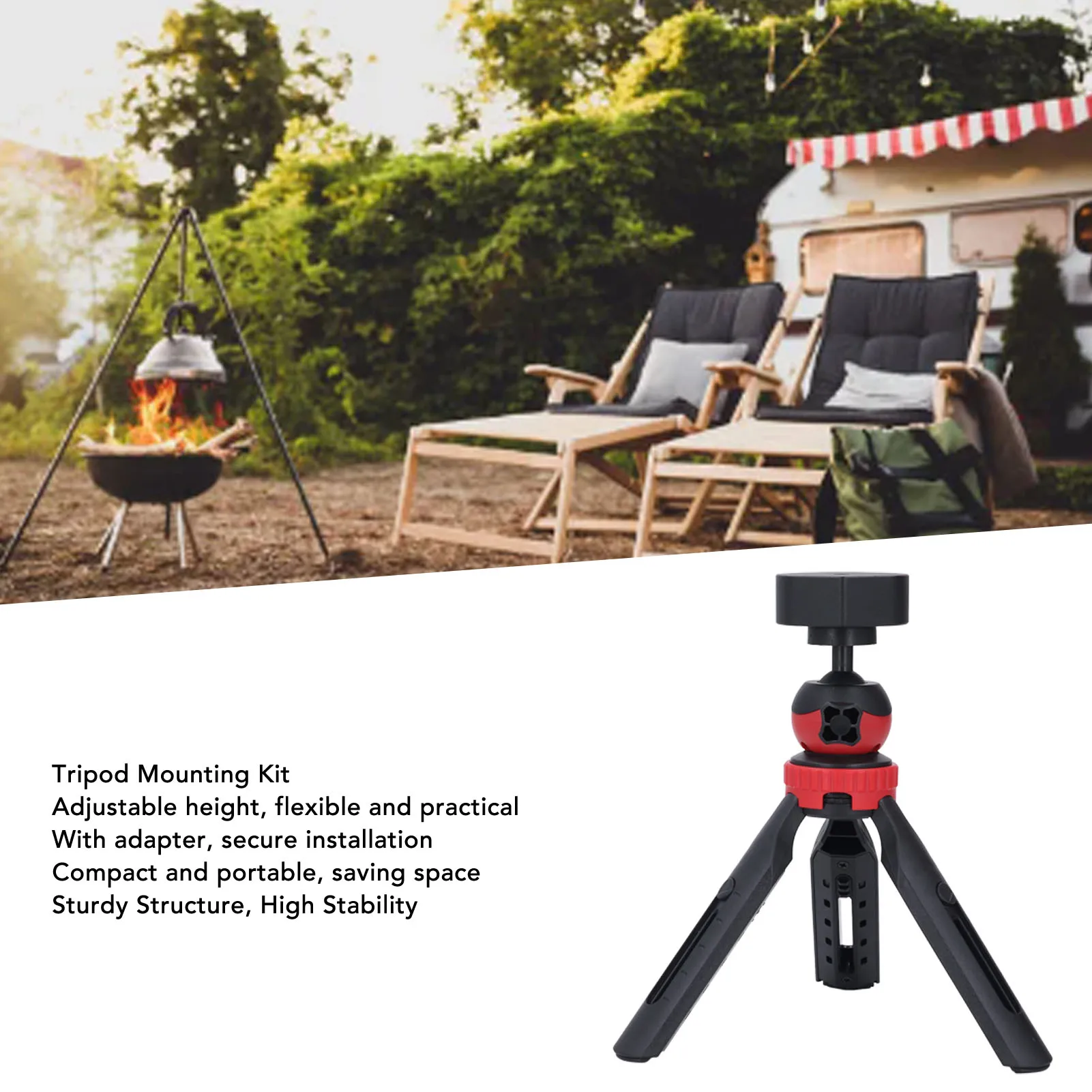 

Portable Tripod Stand Tripod Mounting Kit with Adapter Aluminum Alloy Base Adjustable Height Tripod Stand for Mini Antenna