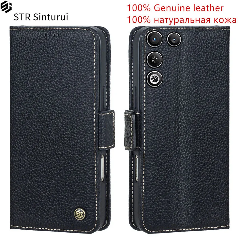 

STR 100% Genuine leather lychee grain card Slot Wallet Cover For ZTE nubia RedMagic 11 Air 10 9 10S 9S 8S 8 Pro Pro+ Flip Case