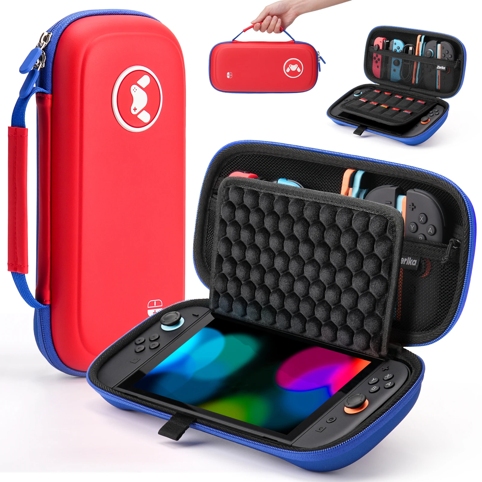 Reistas voor Nintendo Switch 2 & Switch OLED, anti-kras waterdichte beschermende opbergtas met 10 gamecard-slots