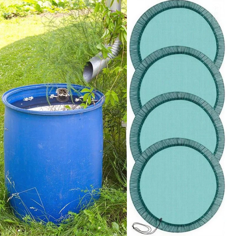 Green Mesh Cover Netting For Rain Barrel Water Collection Bucket Raindrop Anti-fall Leaves Filter Net Water Protection Tools