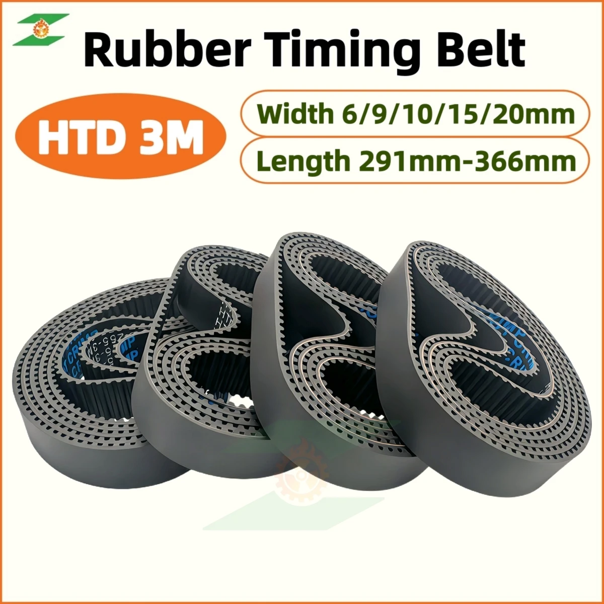 HTD 3M Timing Belt Length 138 141 144 180 192 228 240 243 252 255 273 276 279 282 288mm Width 6/10/15mm for 3D Printer CNC Parts